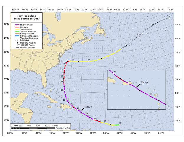 Hurricane Tracking Chart 2017