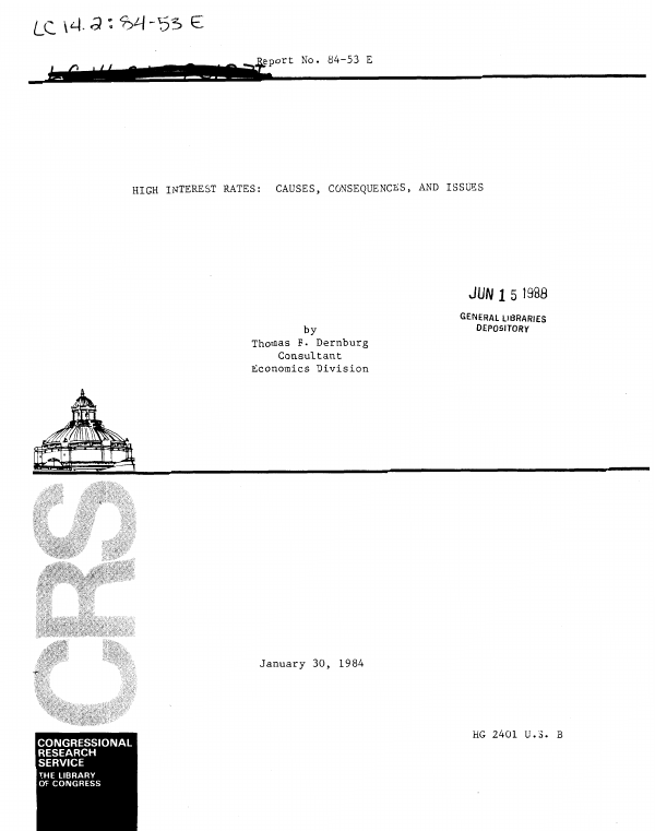 High Interest Rates: Causes, Consequences, and Issues - EveryCRSReport.com