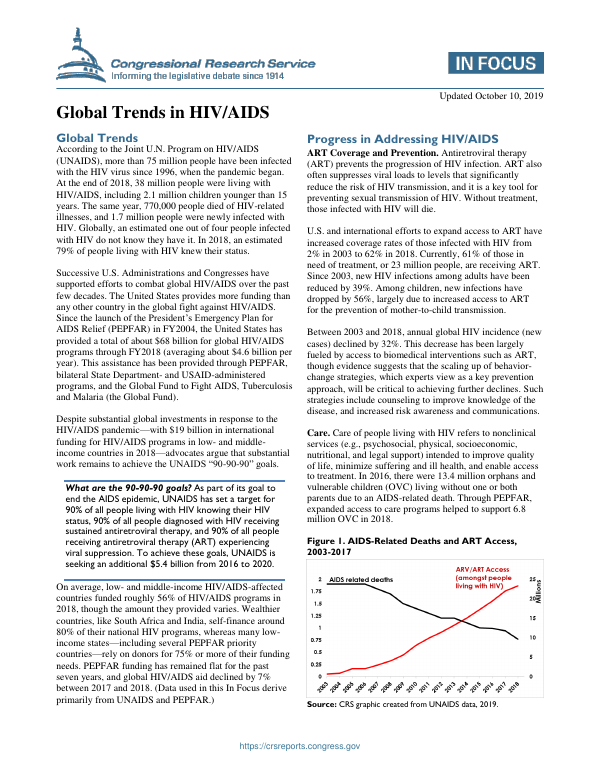 Global Trends in HIV/AIDS - EveryCRSReport.com