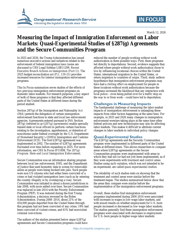 Measuring the Impact of Immigration Enforcement on Labor Markets: Quasi ...