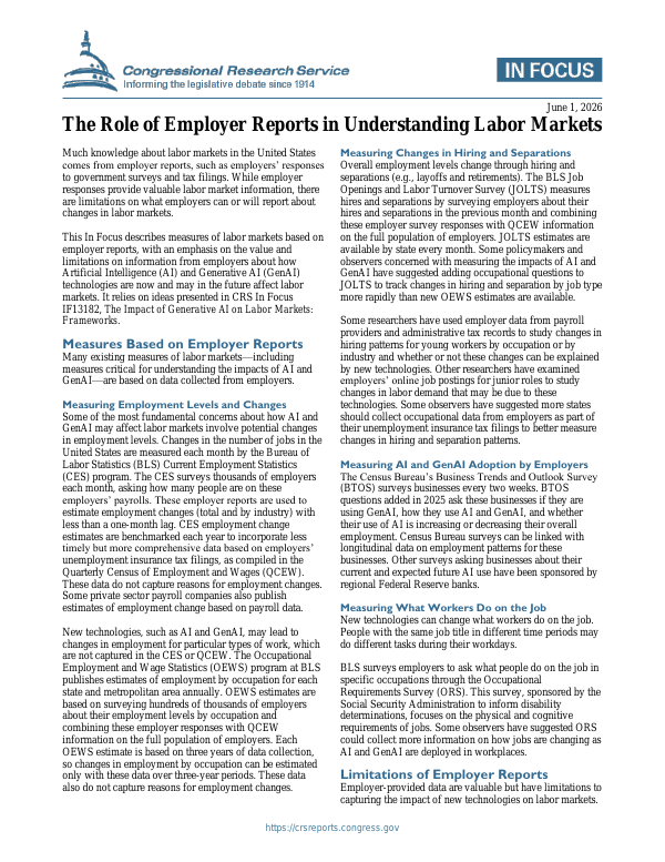 Labor Insurance Report The Role of Employer Reports in Understanding Labor Markets ...