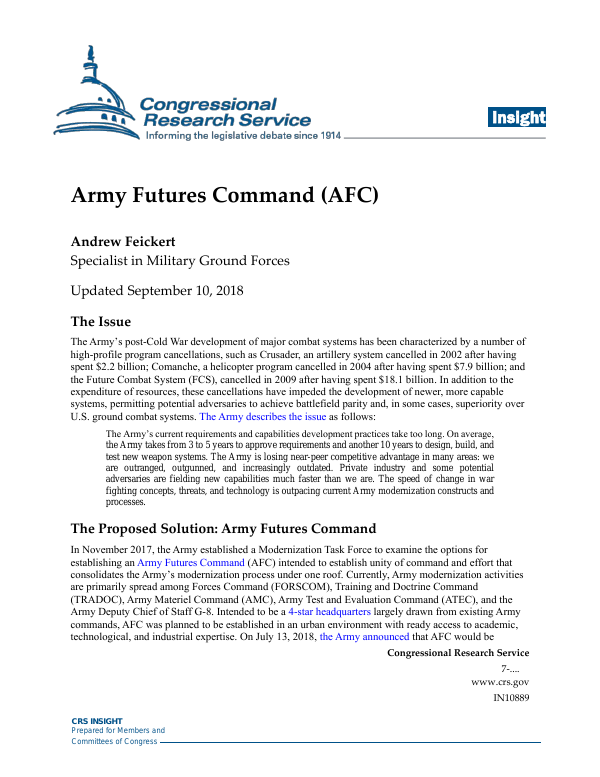 Army Futures Command Organization Chart