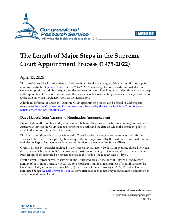 The Length of Major Steps in the Supreme Court Appointment Process ...