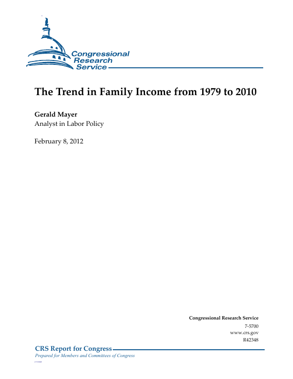 The Trend in Family Income from 1979 to 2010 - EveryCRSReport.com