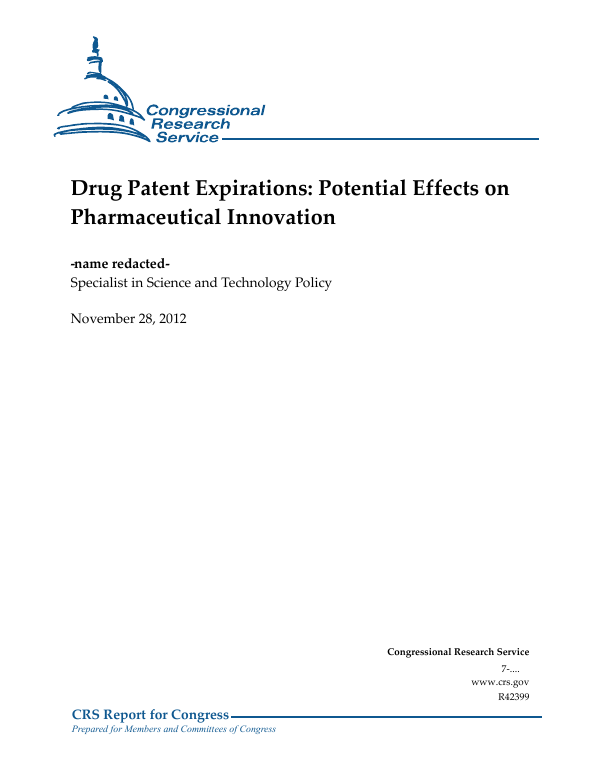 Drug Patent Expirations Potential Effects on Pharmaceutical Innovation