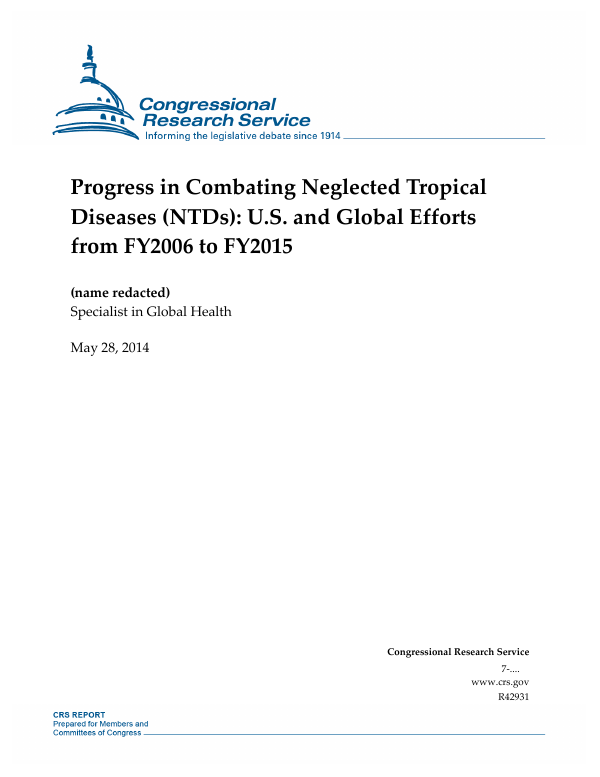 Progress In Combating Neglected Tropical Diseases NTDs U S And 
