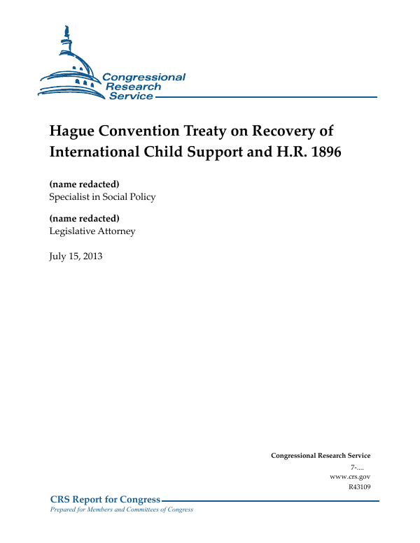 Hague Convention Treaty on Recovery of International Child Support and