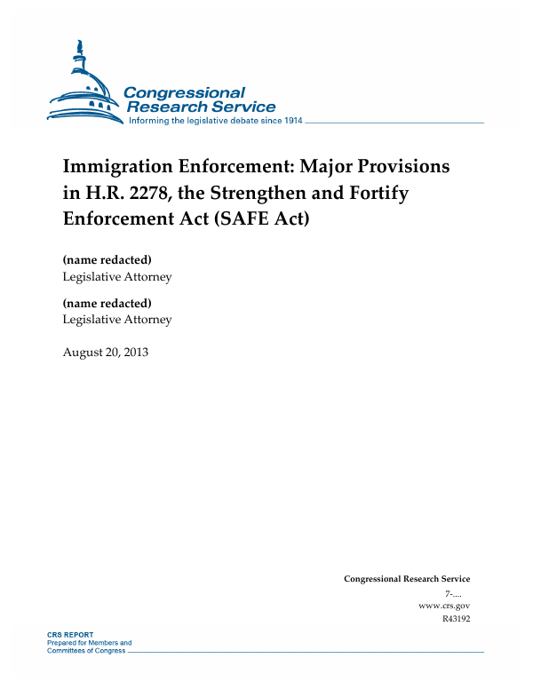Immigration Enforcement: Major Provisions in H.R. 2278, the Strengthen ...