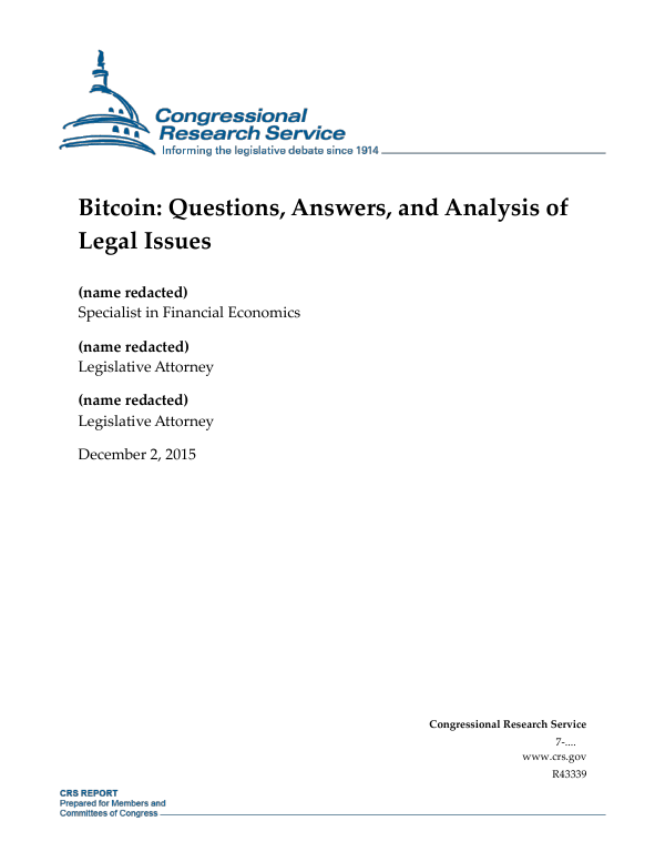 Bitcoin Questions Answers And Analysis Of Legal Issues Everycrsreport Com