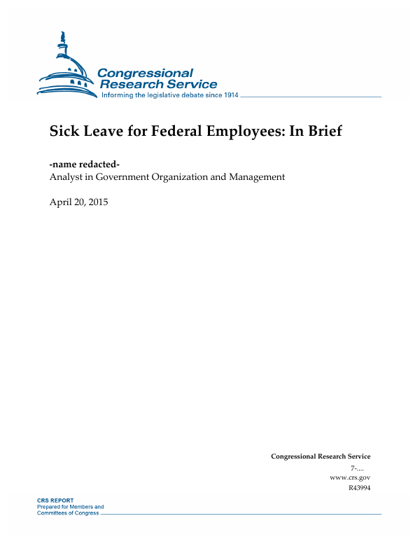 Sick Leave For Federal Employees In Brief Everycrsreport Com