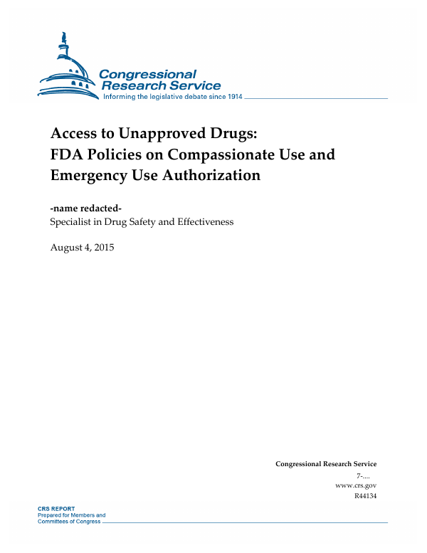 Access to Unapproved Drugs: FDA Policies on Compassionate Use and ...
