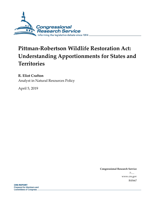 PittmanRobertson Wildlife Restoration Act Understanding Apportionments for States and