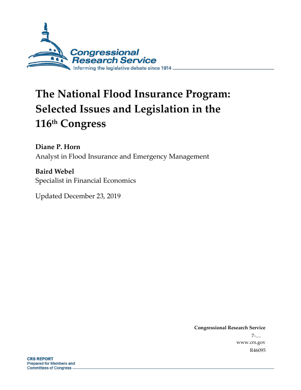 The National Flood Insurance Program: Selected Issues and Legislation in the 116th Congress ...