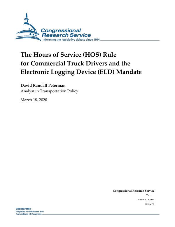 Hours of Service Duty  Electronic Logging Devices (ELDs