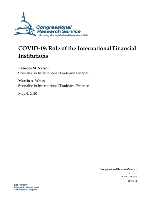 COVID-19: Role of the International Financial Institutions ...