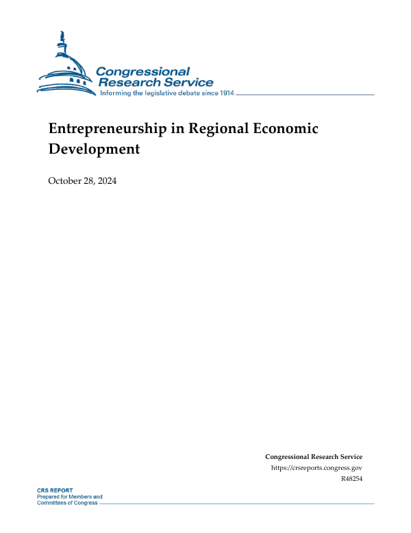 Entrepreneurship in Regional Economic Development - EveryCRSReport.com