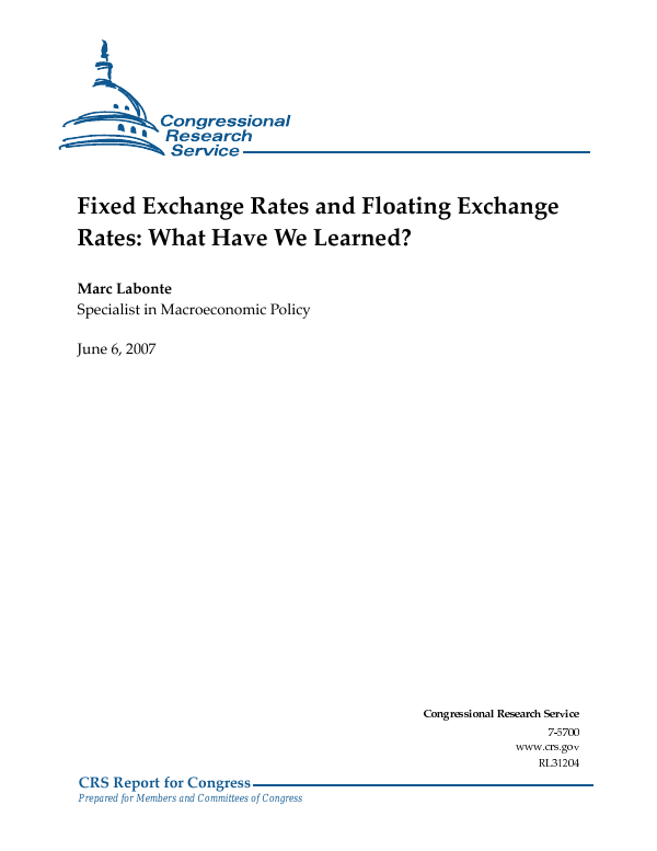 Реферат: Floating Exchange Rates Essay Research Paper Floating