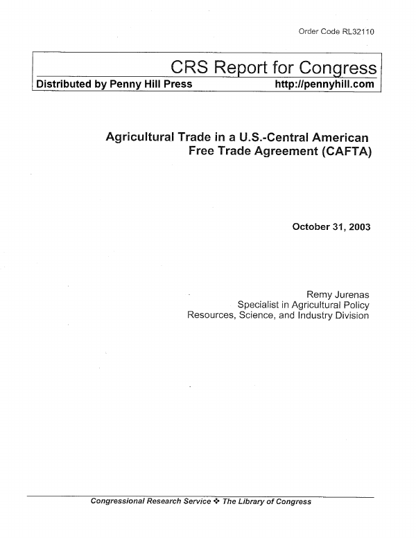 Agricultural Trade in a U .S .-Central America n Free Trade Agreement ...
