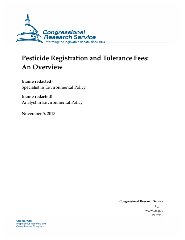 Pesticide Registration and Tolerance Fees An Overview