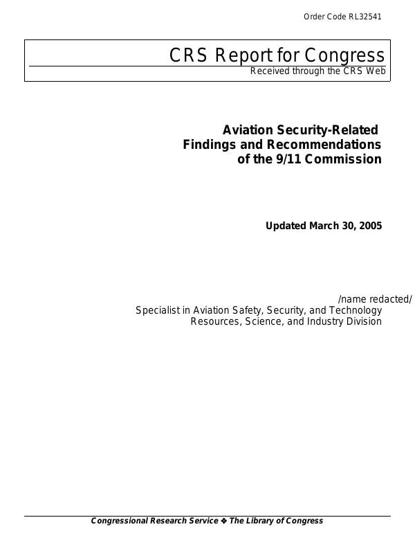 aviation-security-related-findings-and-recommendations-of-the-9-11-commission-everycrsreport