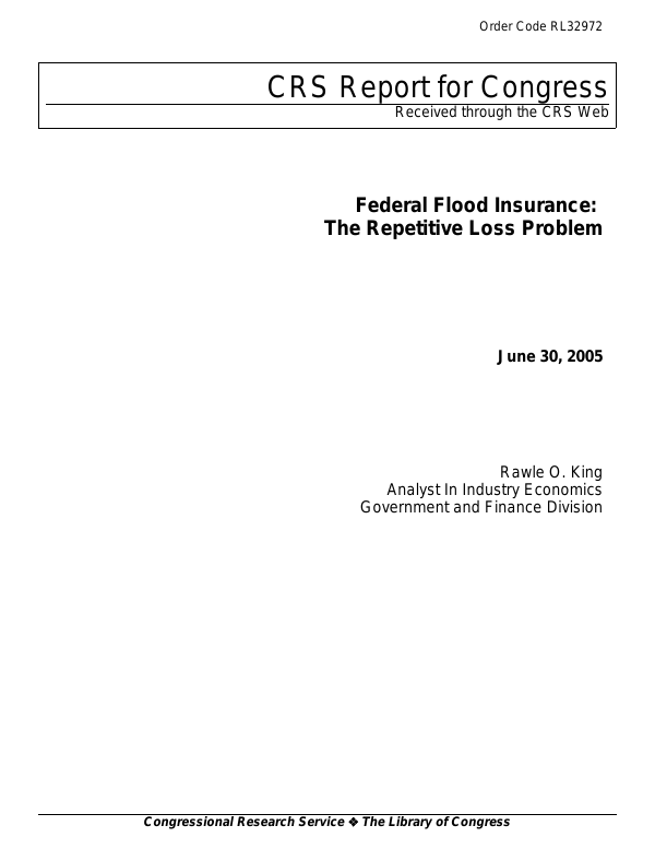 Federal Flood Insurance The Repetitive Loss Problem
