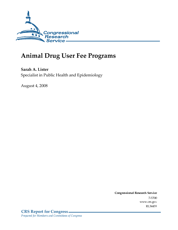 Animal Drug User Fee Programs