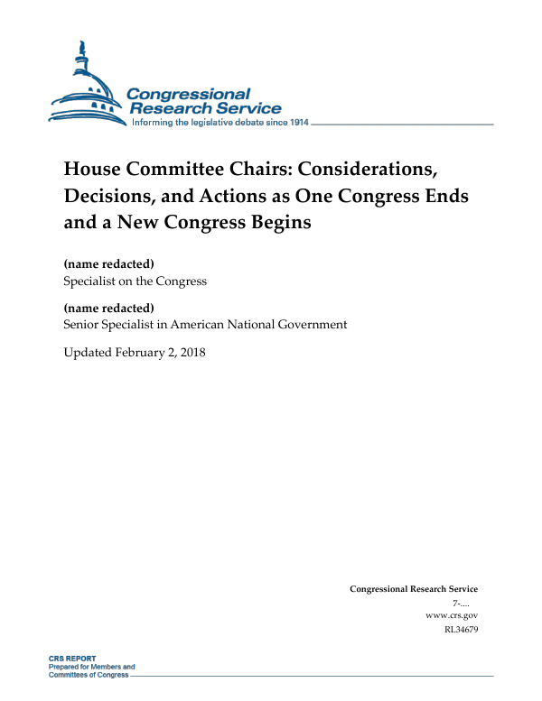 House Committee Chairs Considerations Decisions And Actions As