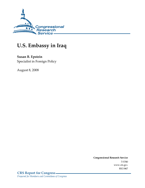 U.S. Embassy in Iraq - EveryCRSReport.com