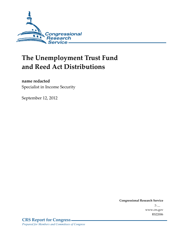 The Unemployment Trust Fund and Reed Act Distributions